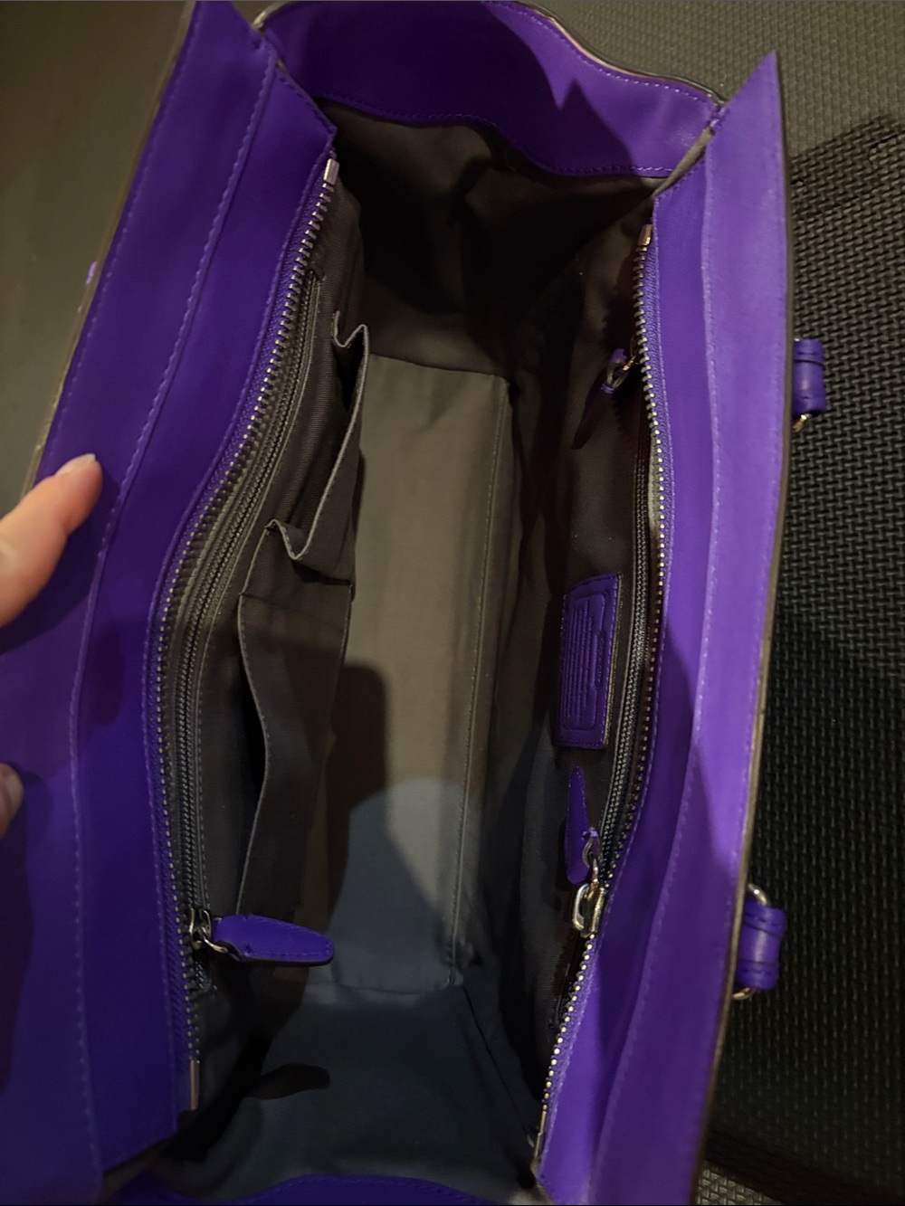 Coach Bold Purple Leather Tote - Picture 3 of 7